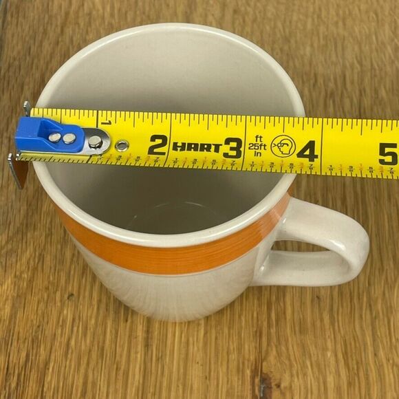 Citrus Grove Orange Brush Stroke Border Natural Coffee Mug Simple Modern Mug - Picture 8 of 8